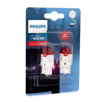 W21/5W 12V-LED (W3x16q) Red 1.75/0.8W Ultinon Pro3000 (ку.2шт.) 11066U30RB2